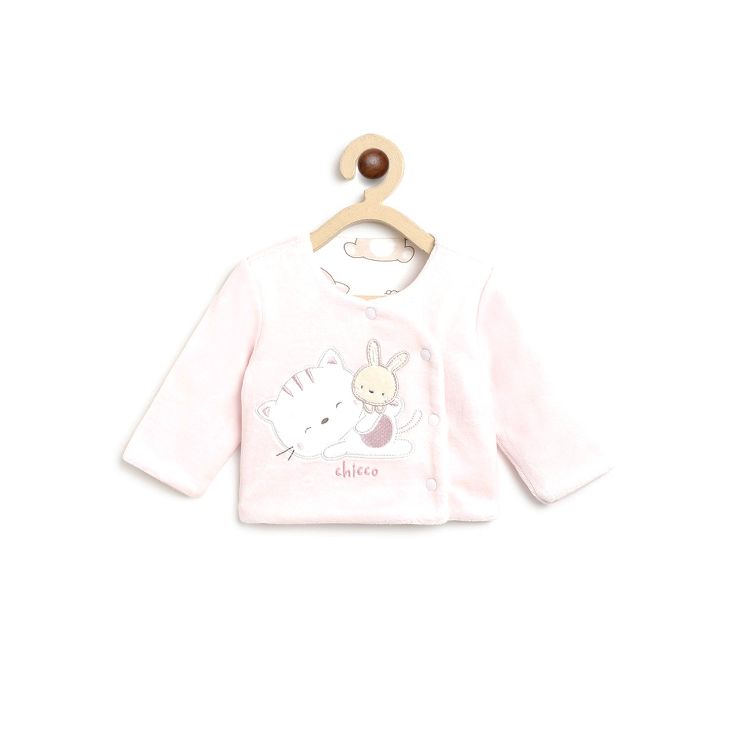 Infants Bronze Velour Reversible Cardigan-Pink